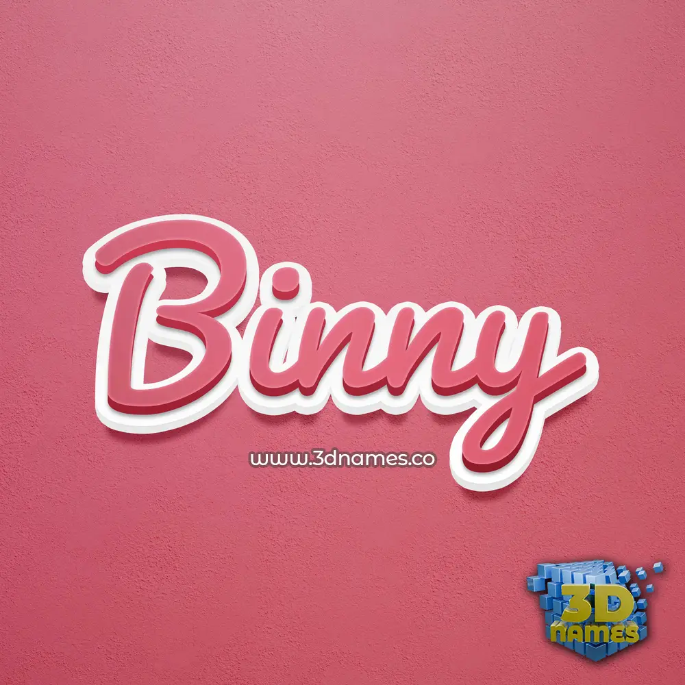 binny in Red Scribble style - 3D name wallpaper