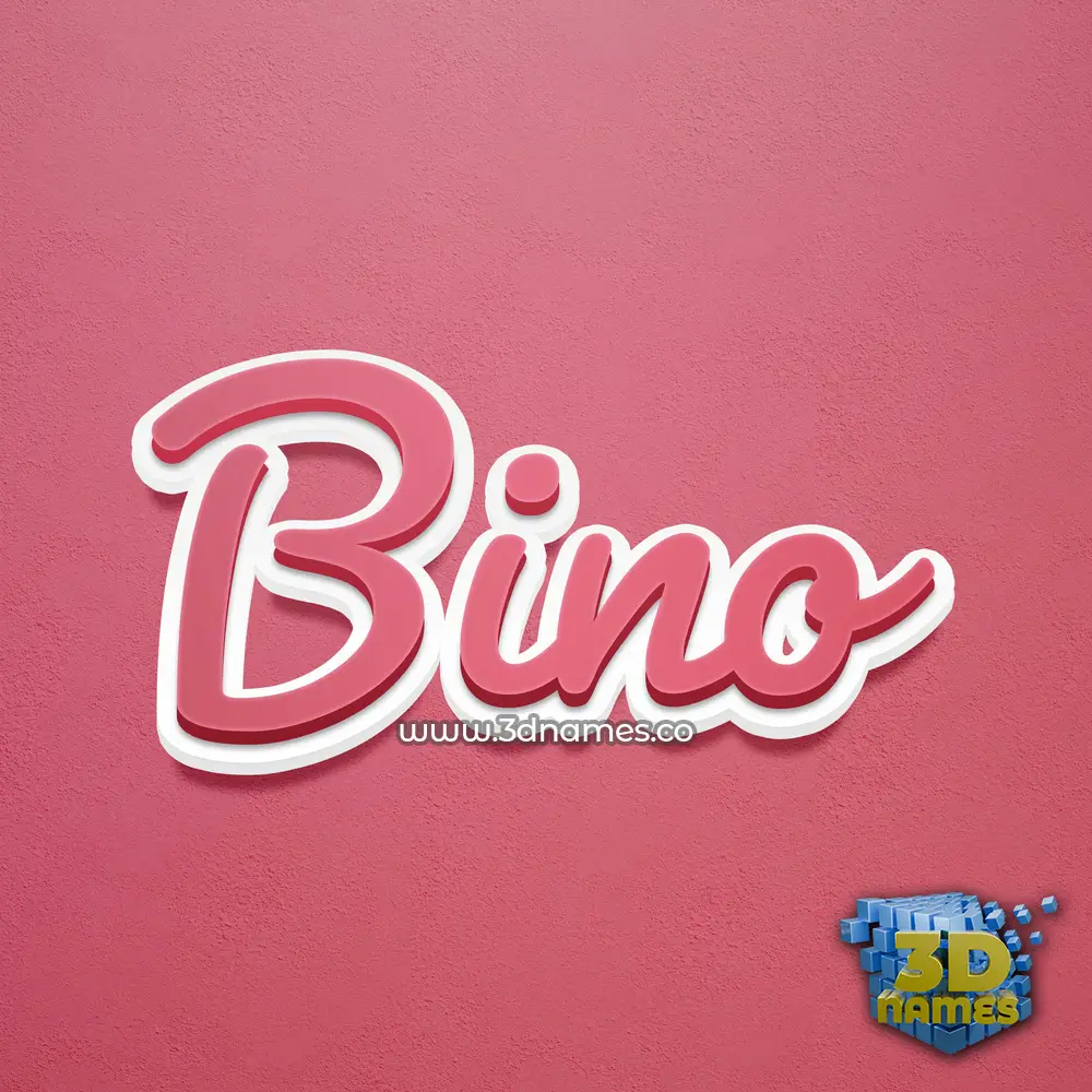 bino in Red Scribble style - 3D name wallpaper