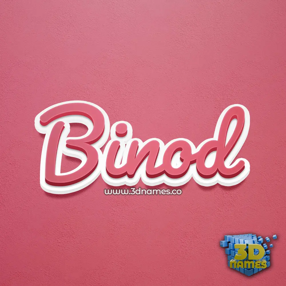 binod in Red Scribble style - 3D name wallpaper
