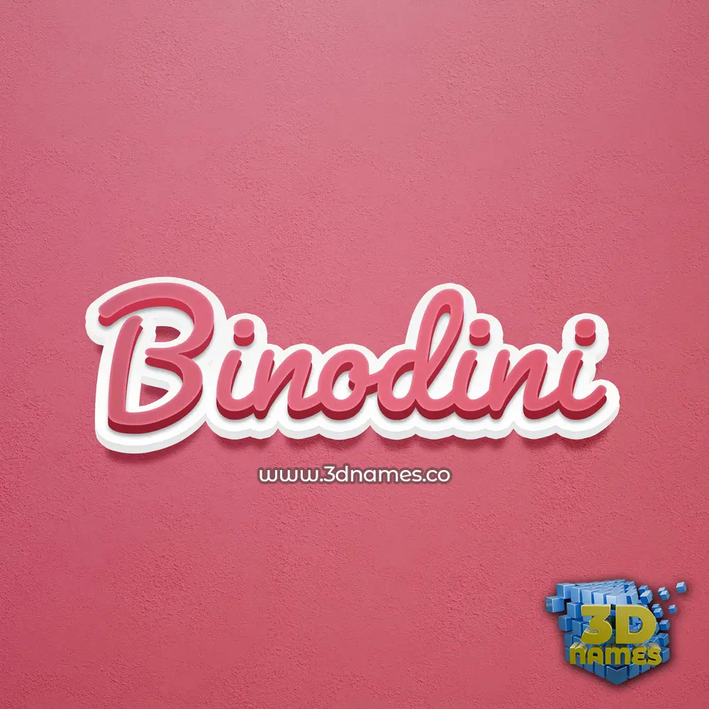 binodini in Red Scribble style - 3D name wallpaper