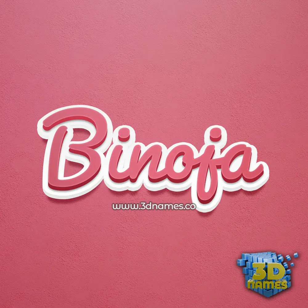 binoja in Red Scribble style - 3D name wallpaper