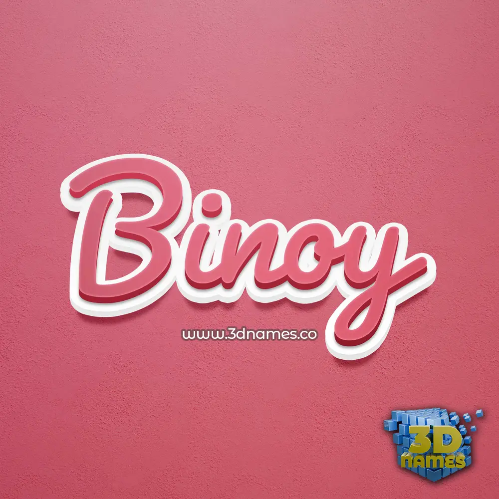 binoy in Red Scribble style - 3D name wallpaper