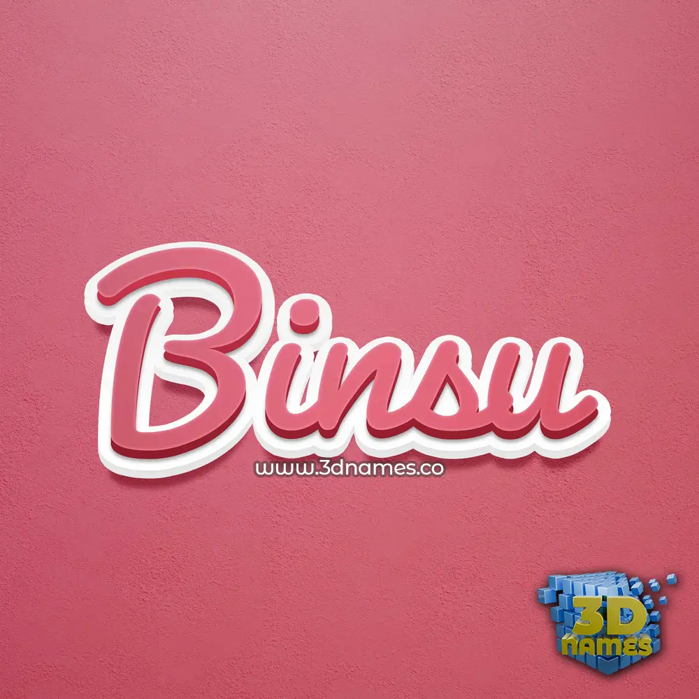 binsu in Red Scribble style - 3D name wallpaper