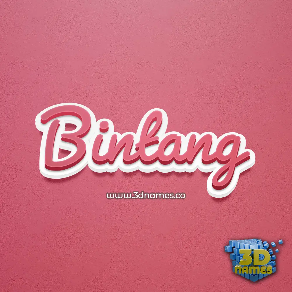 bintang in Red Scribble style - 3D name wallpaper