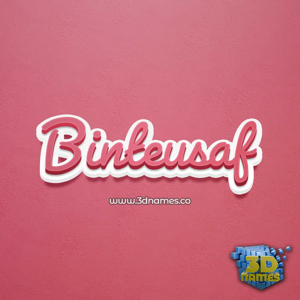 binteusaf in Red Scribble style - 3D name wallpaper