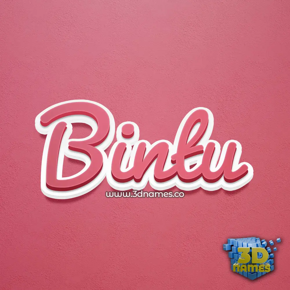 bintu in Red Scribble style - 3D name wallpaper