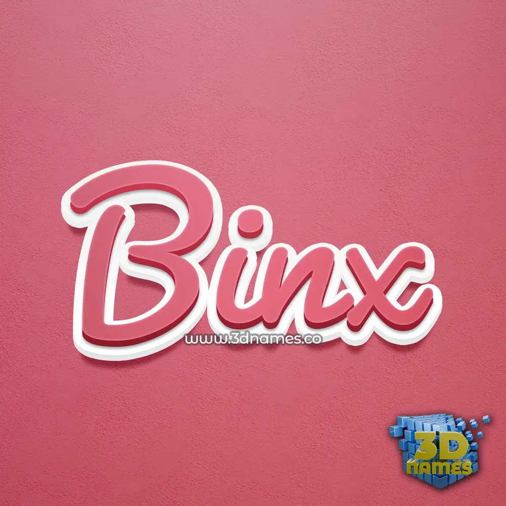 binx in Red Scribble style - 3D name wallpaper