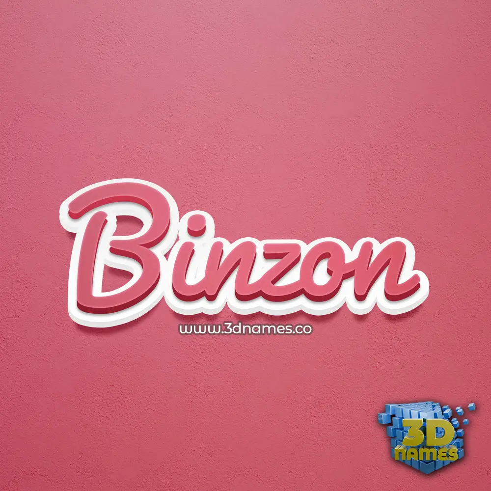 binzon in Red Scribble style - 3D name wallpaper