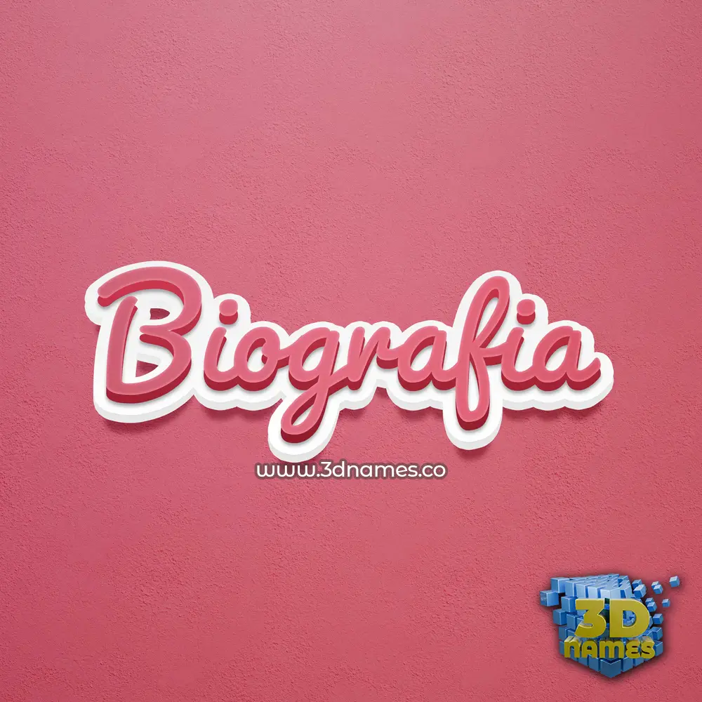 biografia in Red Scribble style - 3D name wallpaper