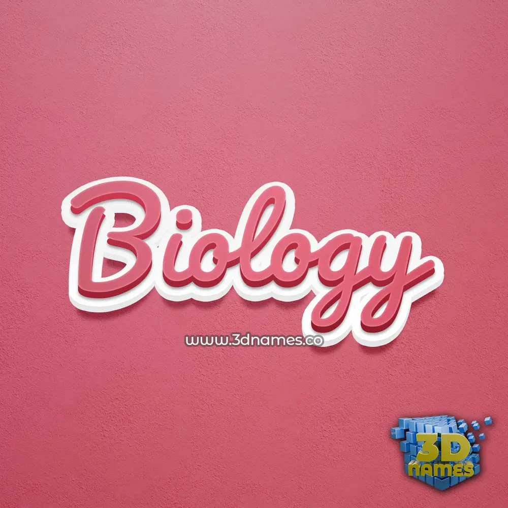 biology in Red Scribble style - 3D name wallpaper