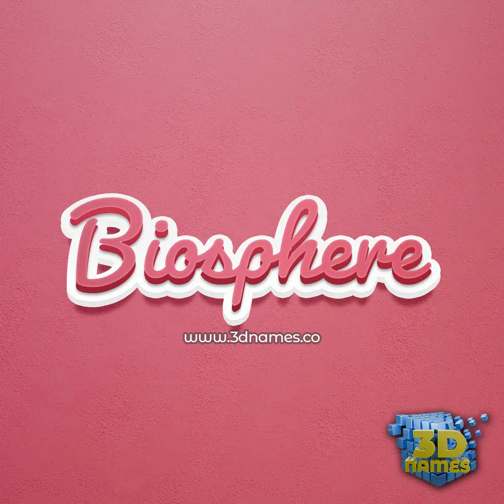 biosphere in Red Scribble style - 3D name wallpaper