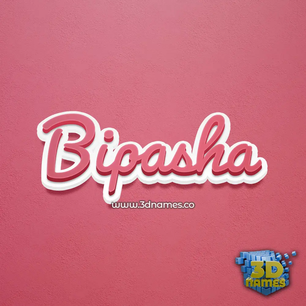 bipasha in Red Scribble style - 3D name wallpaper