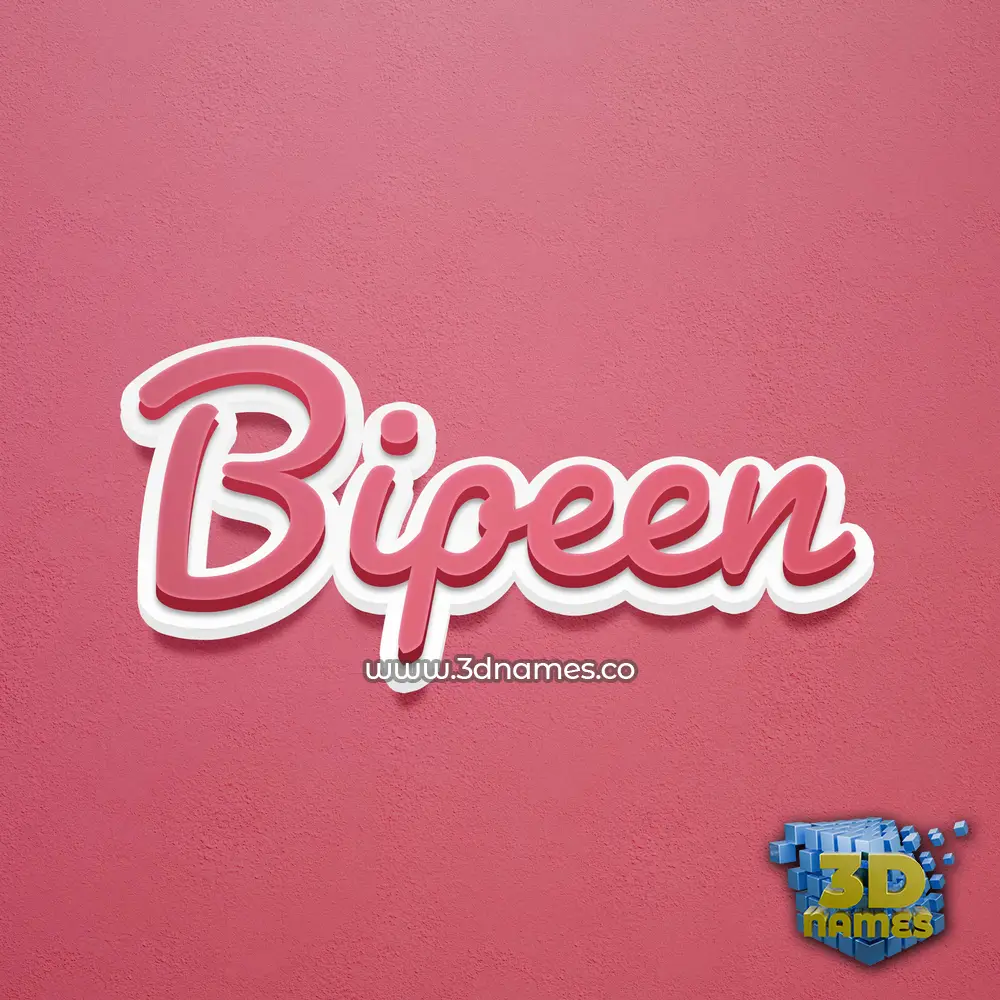 bipeen in Red Scribble style - 3D name wallpaper