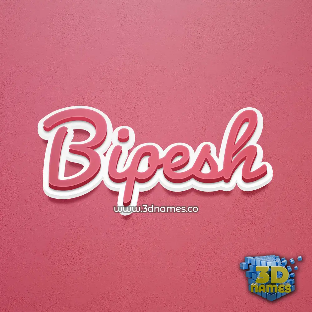 bipesh in Red Scribble style - 3D name wallpaper