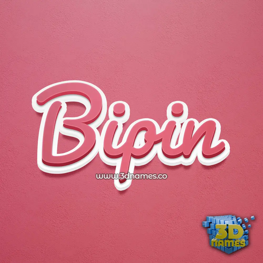 bipin in Red Scribble style - 3D name wallpaper