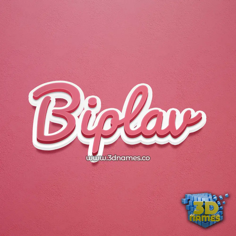 biplav in Red Scribble style - 3D name wallpaper