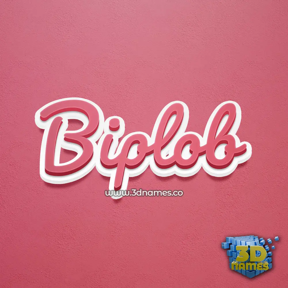 biplob in Red Scribble style - 3D name wallpaper