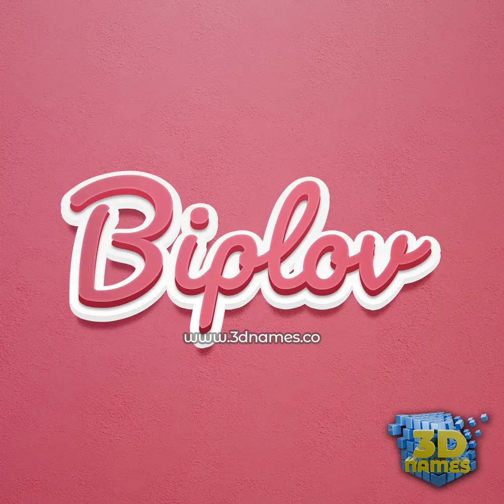 biplov in Red Scribble style - 3D name wallpaper