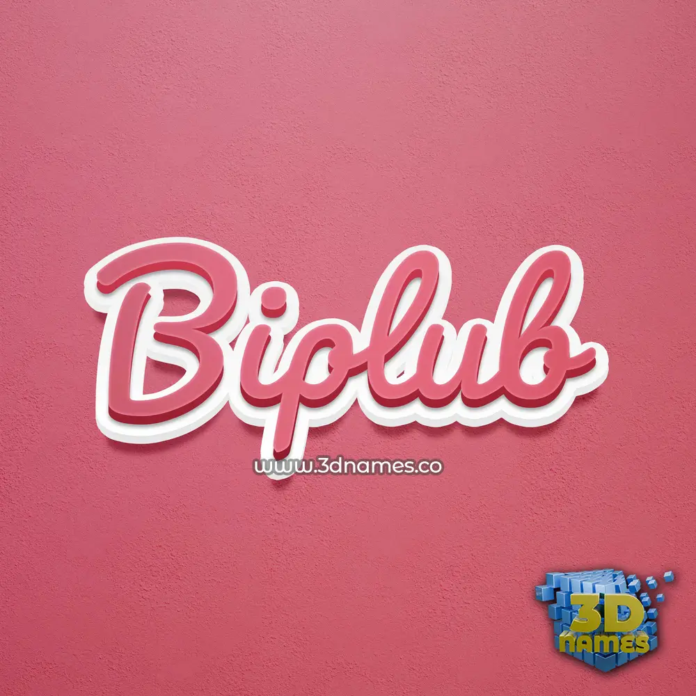 biplub in Red Scribble style - 3D name wallpaper