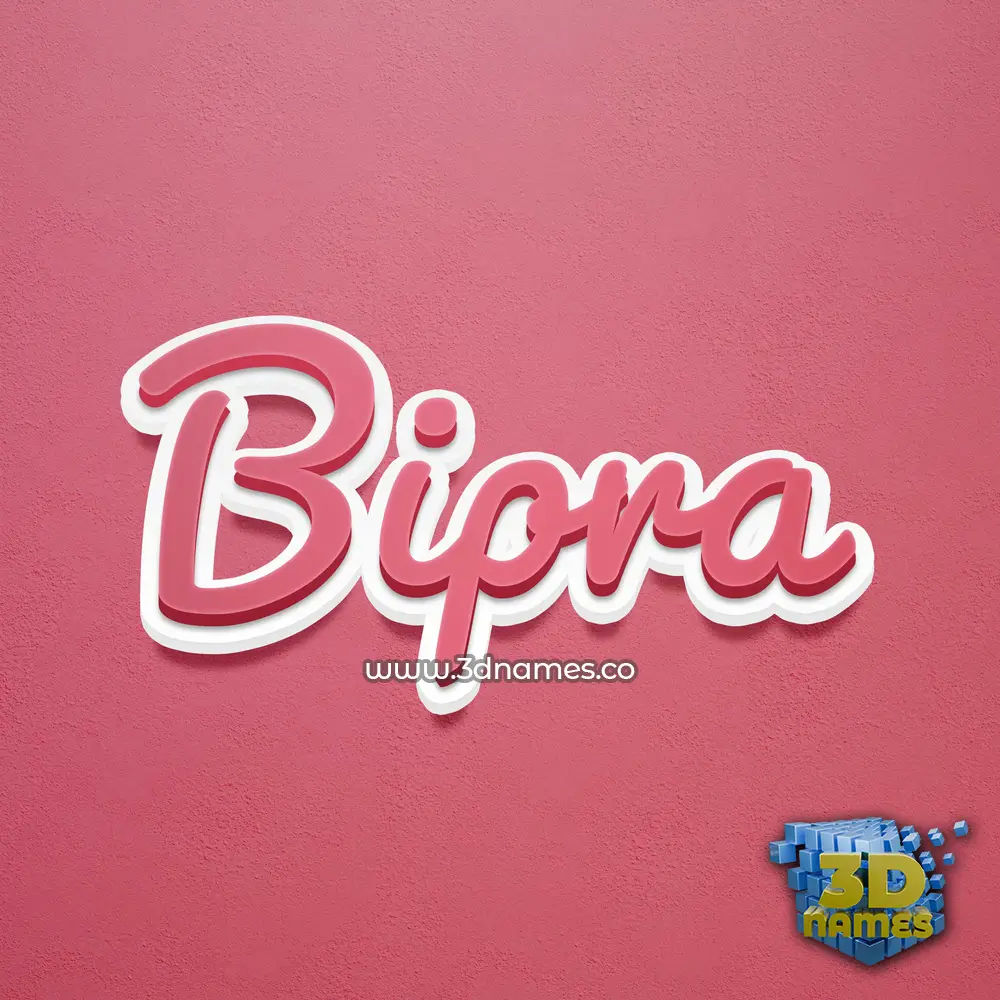 bipra in Red Scribble style - 3D name wallpaper