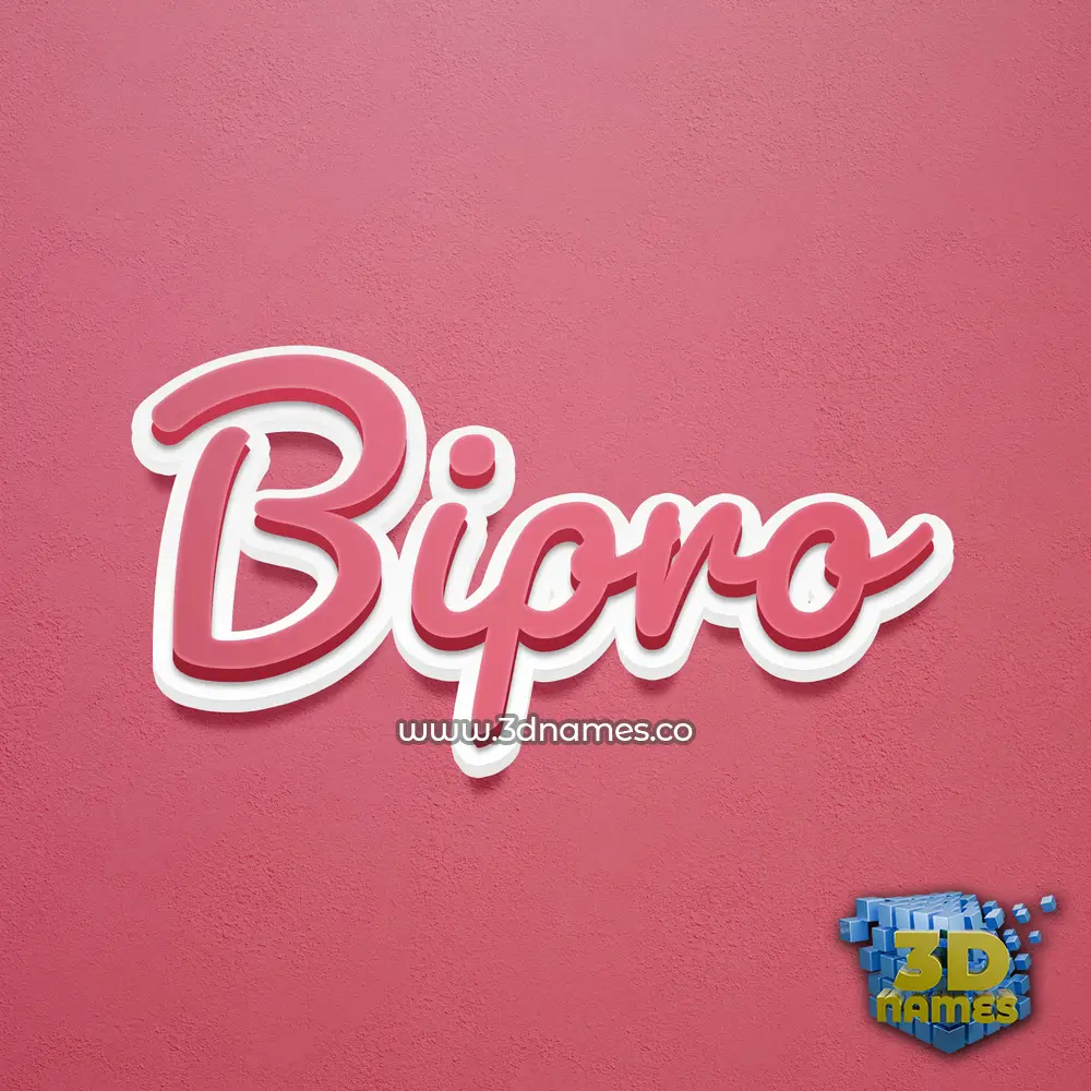 bipro in Red Scribble style - 3D name wallpaper