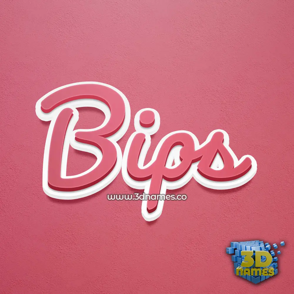bips in Red Scribble style - 3D name wallpaper