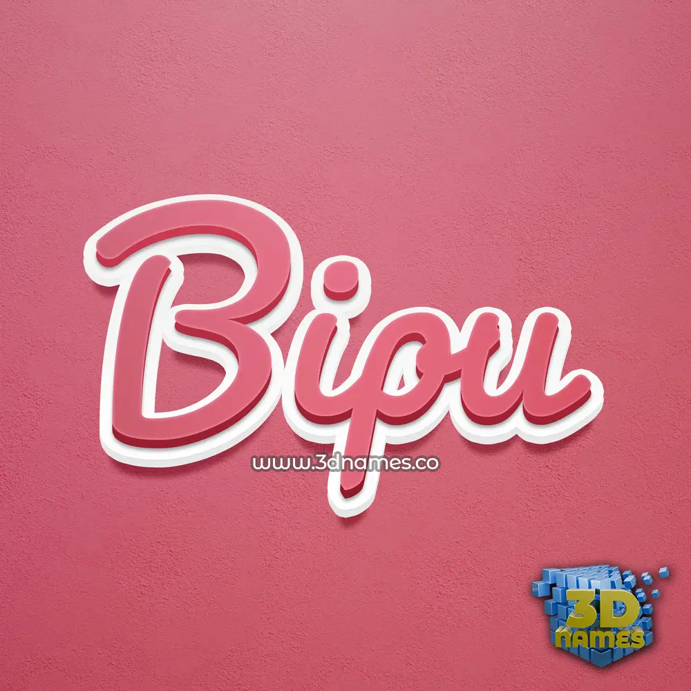 bipu in Red Scribble style - 3D name wallpaper