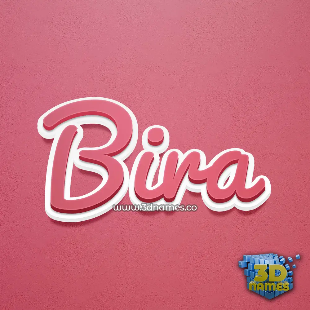 bira in Red Scribble style - 3D name wallpaper