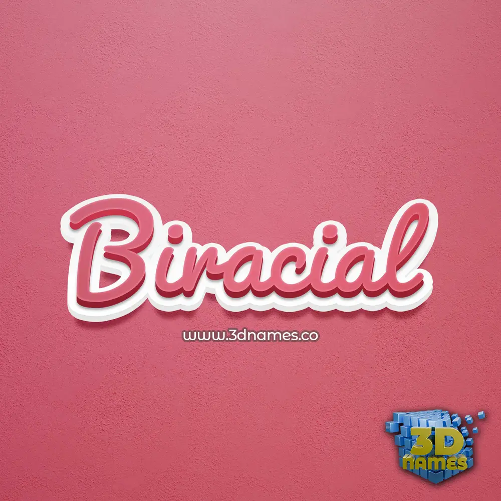 biracial in Red Scribble style - 3D name wallpaper