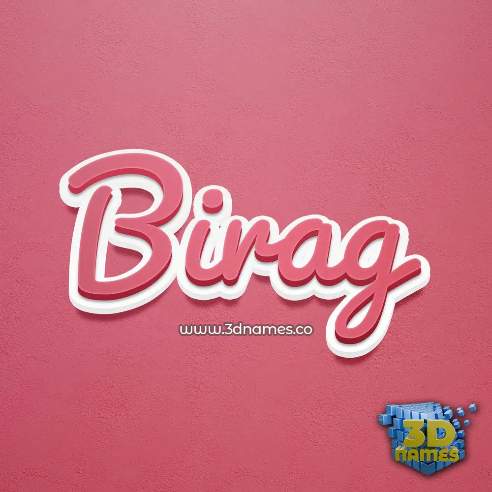 birag in Red Scribble style - 3D name wallpaper