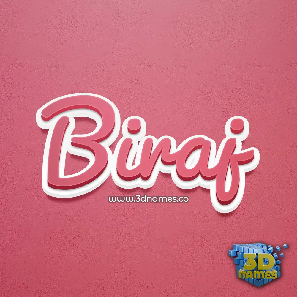 biraj in Red Scribble style - 3D name wallpaper