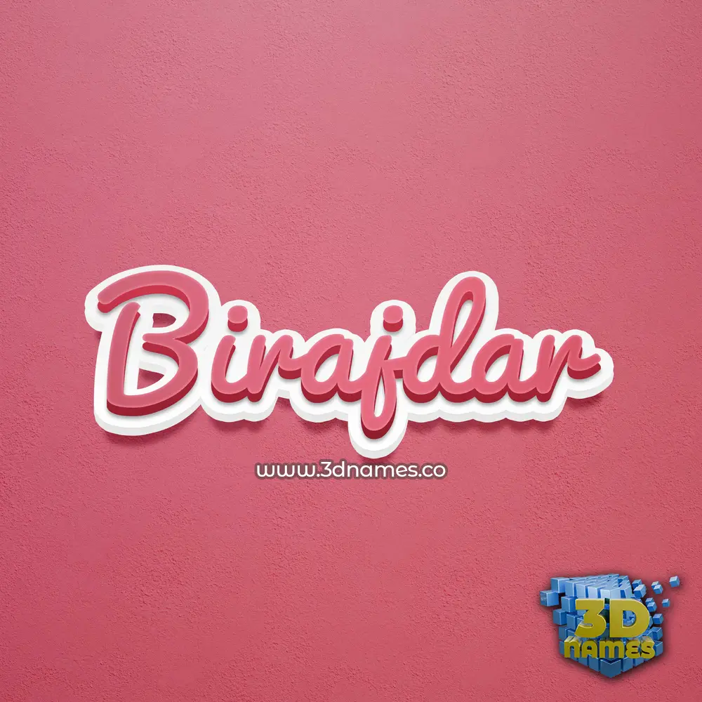 birajdar in Red Scribble style - 3D name wallpaper