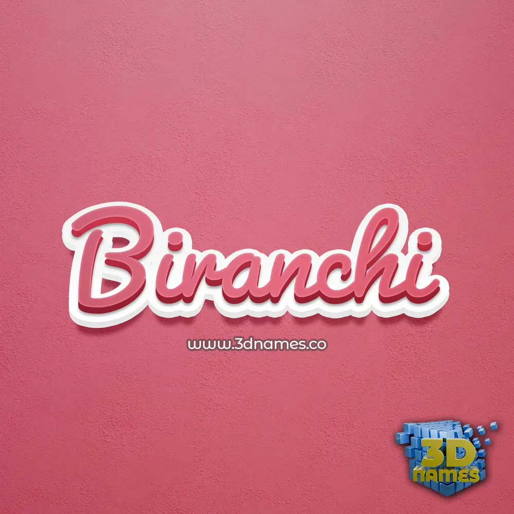 biranchi in Red Scribble style - 3D name wallpaper
