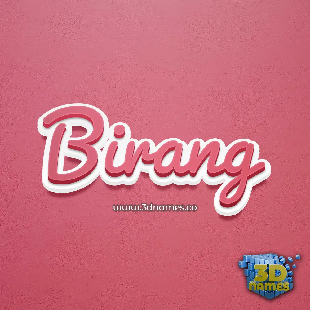 birang in Red Scribble style - 3D name wallpaper