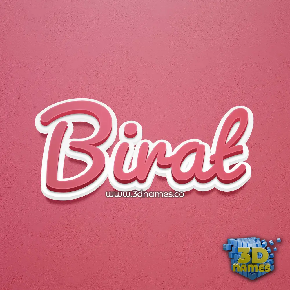 birat in Red Scribble style - 3D name wallpaper