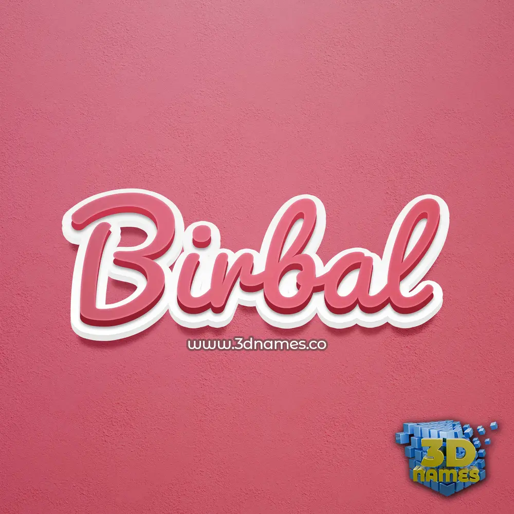 birbal in Red Scribble style - 3D name wallpaper
