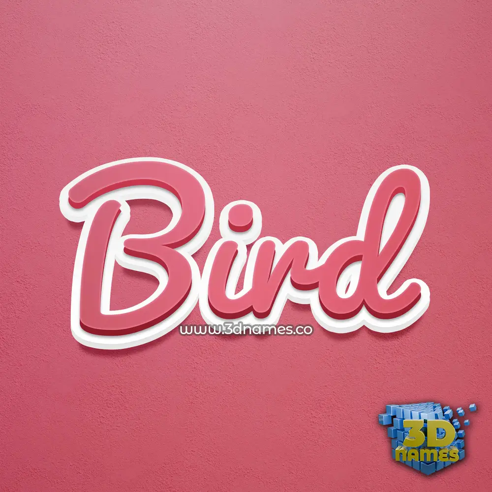 bird in Red Scribble style - 3D name wallpaper
