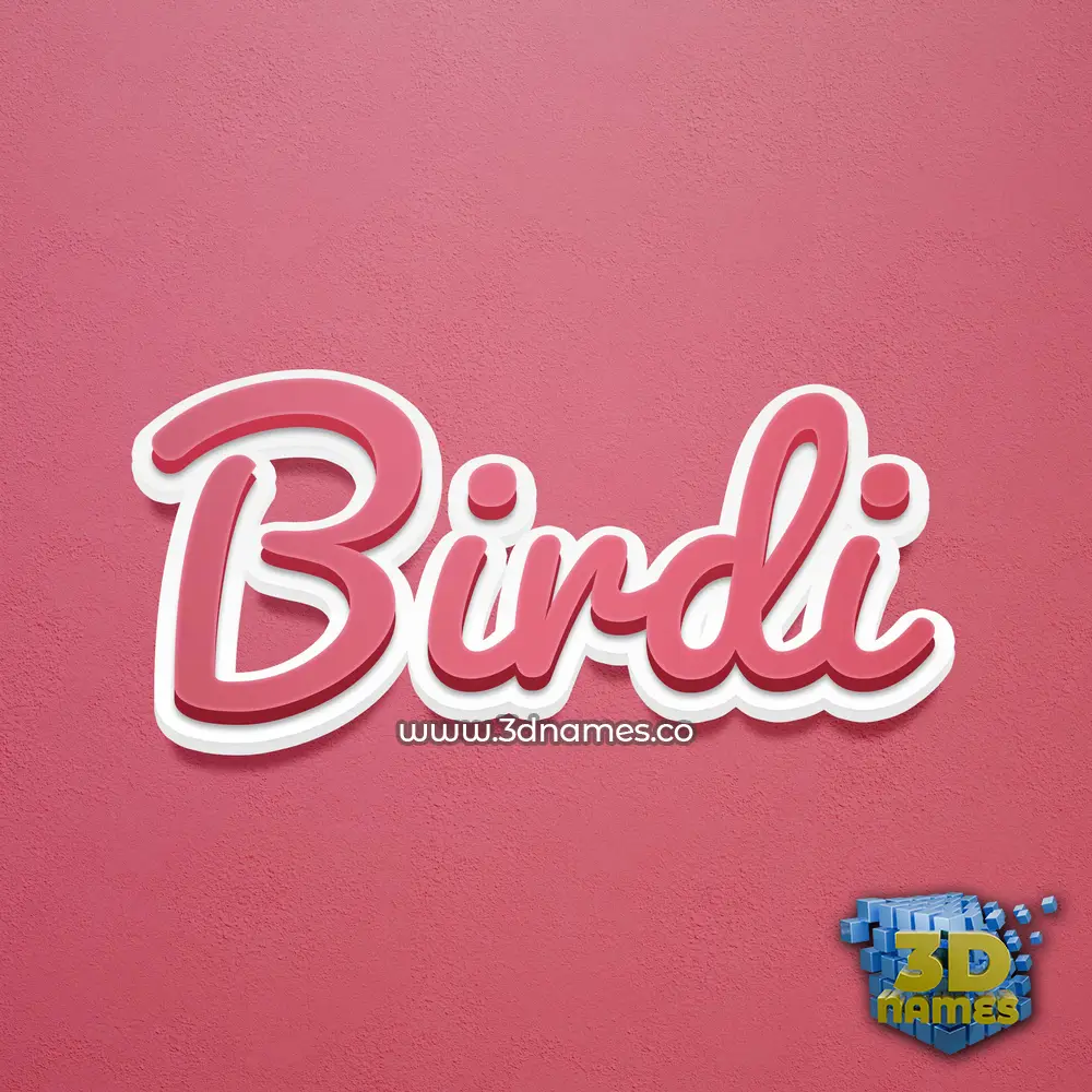 birdi in Red Scribble style - 3D name wallpaper