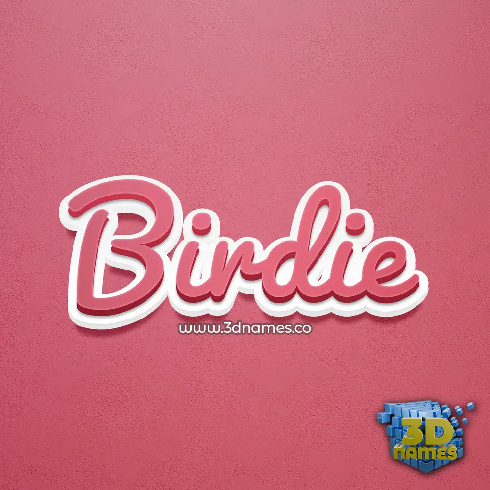 birdie in Red Scribble style - 3D name wallpaper