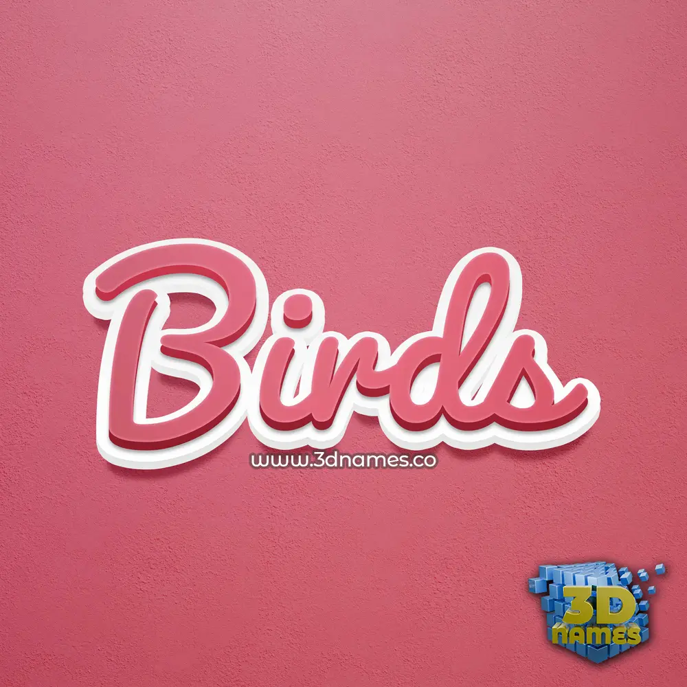 birds in Red Scribble style - 3D name wallpaper