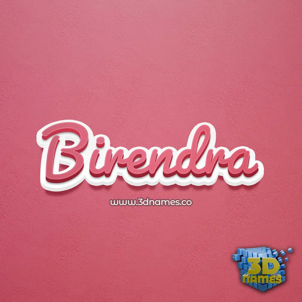 birendra in Red Scribble style - 3D name wallpaper