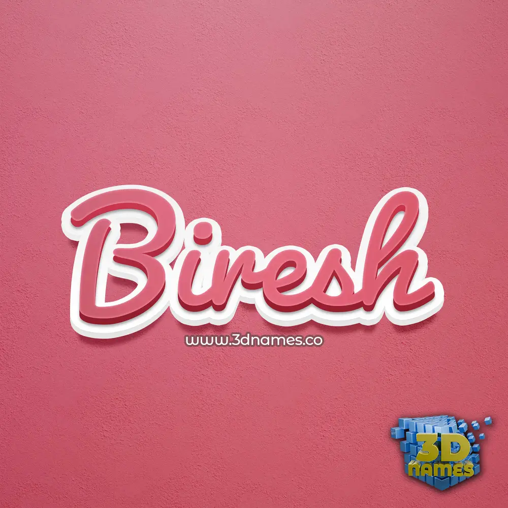 biresh in Red Scribble style - 3D name wallpaper