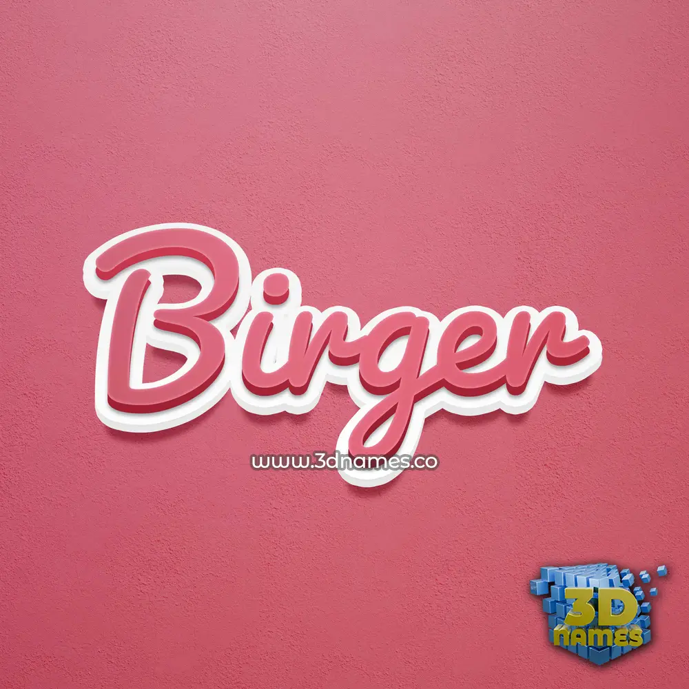 birger in Red Scribble style - 3D name wallpaper