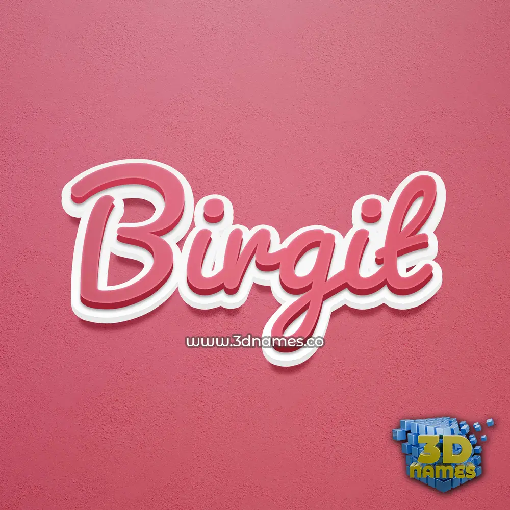 birgit in Red Scribble style - 3D name wallpaper