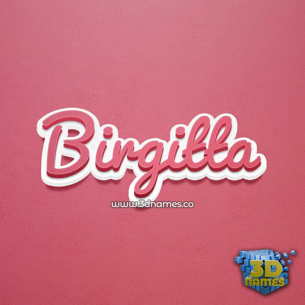 birgitta in Red Scribble style - 3D name wallpaper