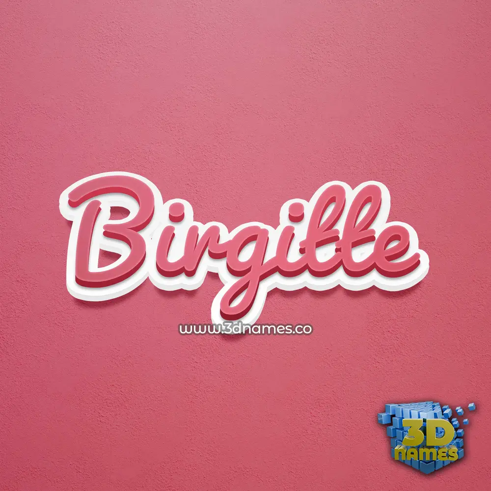 birgitte in Red Scribble style - 3D name wallpaper
