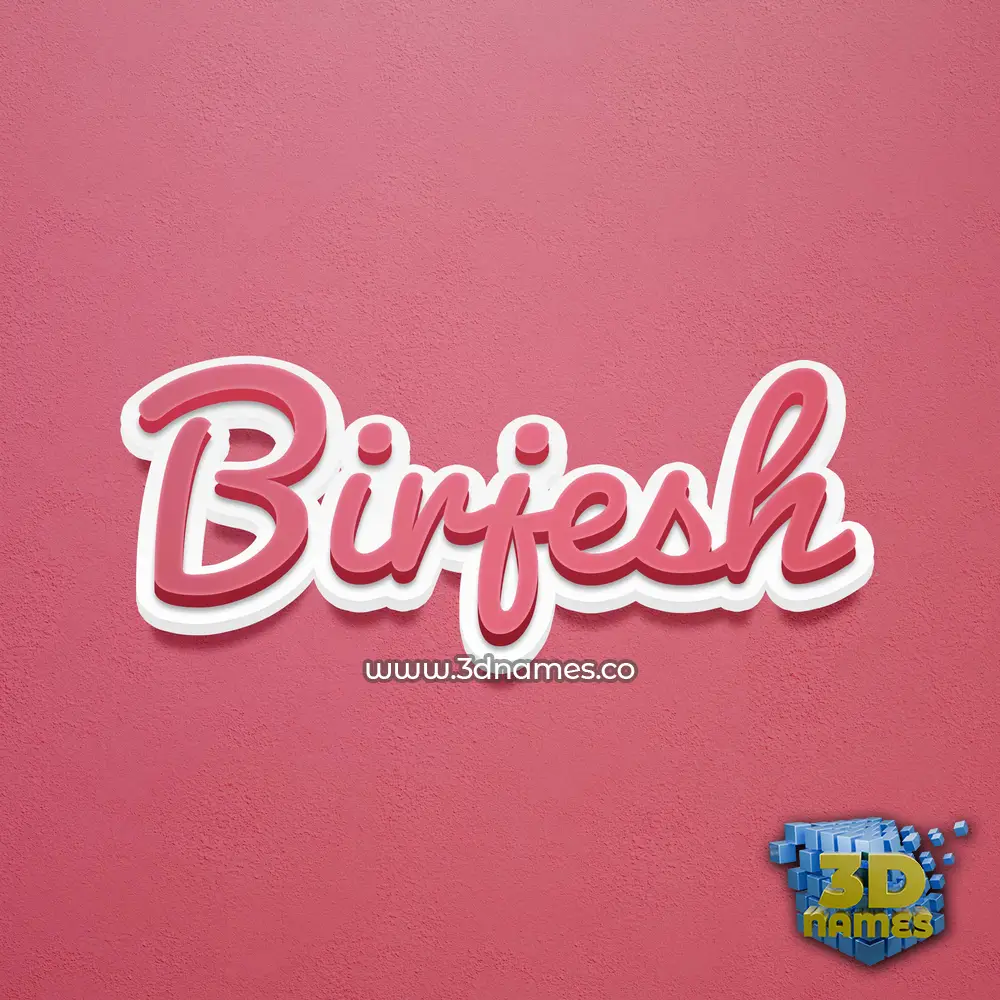 birjesh in Red Scribble style - 3D name wallpaper