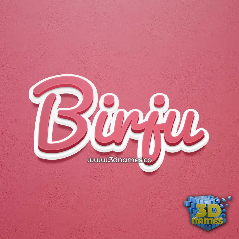birju in Red Scribble style - 3D name wallpaper