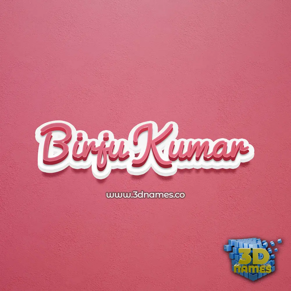 birju kumar in Red Scribble style - 3D name wallpaper