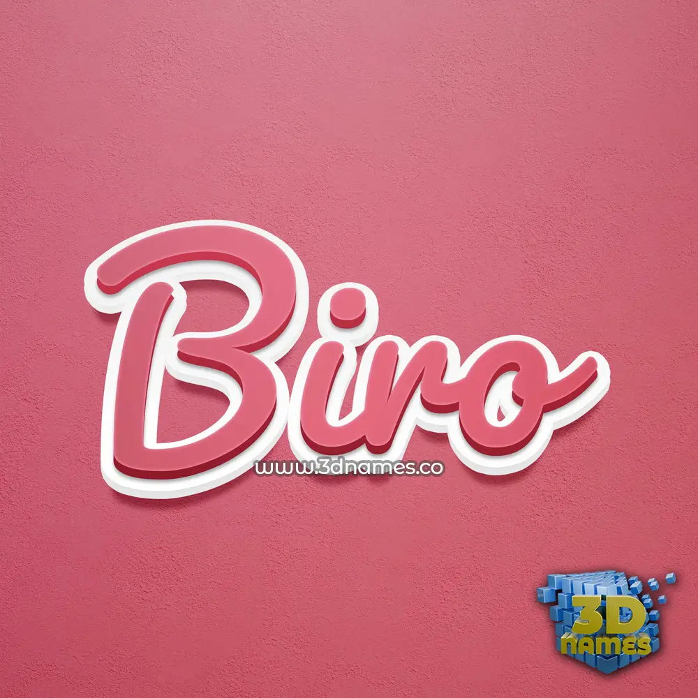 biro in Red Scribble style - 3D name wallpaper